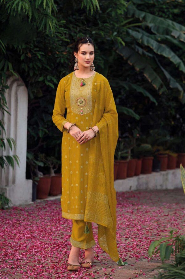 Haute Couture- Designer 3pcs kurti set -Golden