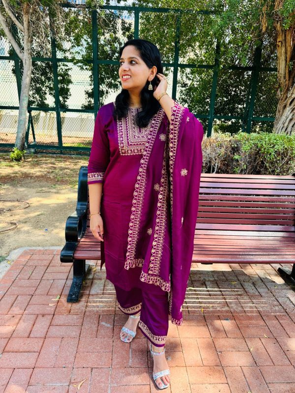 Ritu-Festive wear viscose kurti pant with dupatta , 3 pcs set