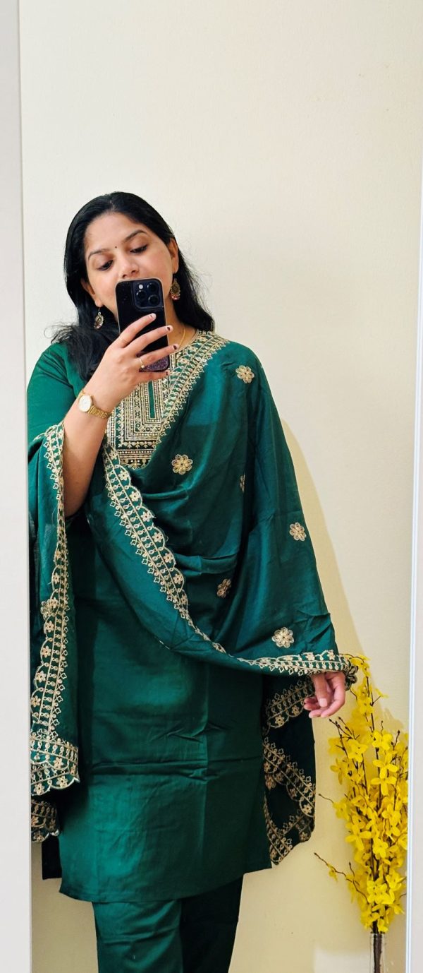 Ritu-Festive wear viscose kurti pant with dupatta , 3 pcs set