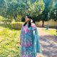 Mehr Green Chinon Salwar Set, 3pcs | Online Clothing Stores Dubai | Indian Dress Online Dubai