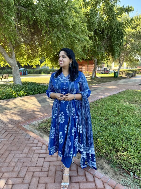 Rosb Indigo Cotton Anarkali set