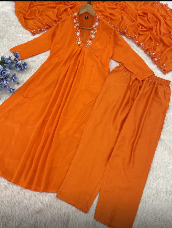 orange chinon silk a line