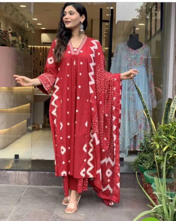 A line red cotton blend set