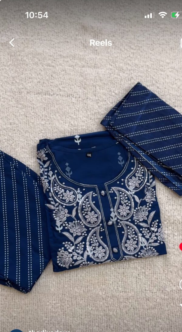Blue lakhnawi cotton set