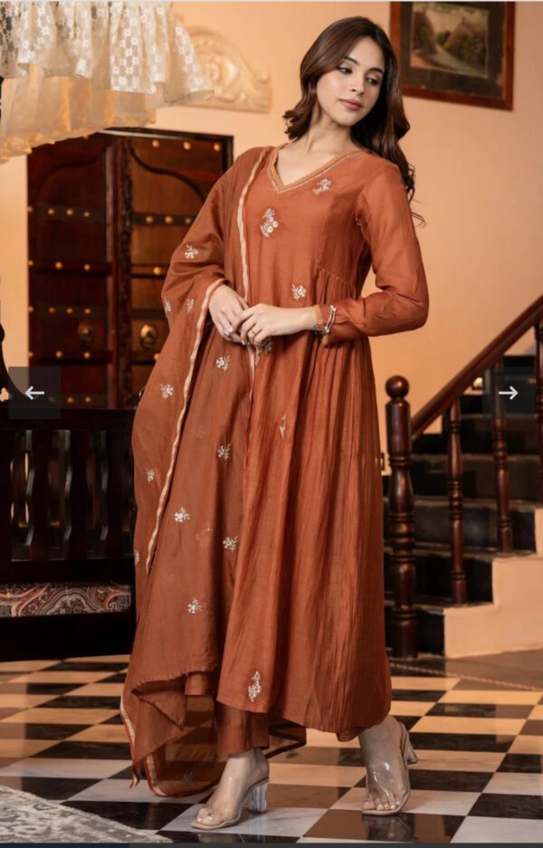 Smoked brown A Line silk set