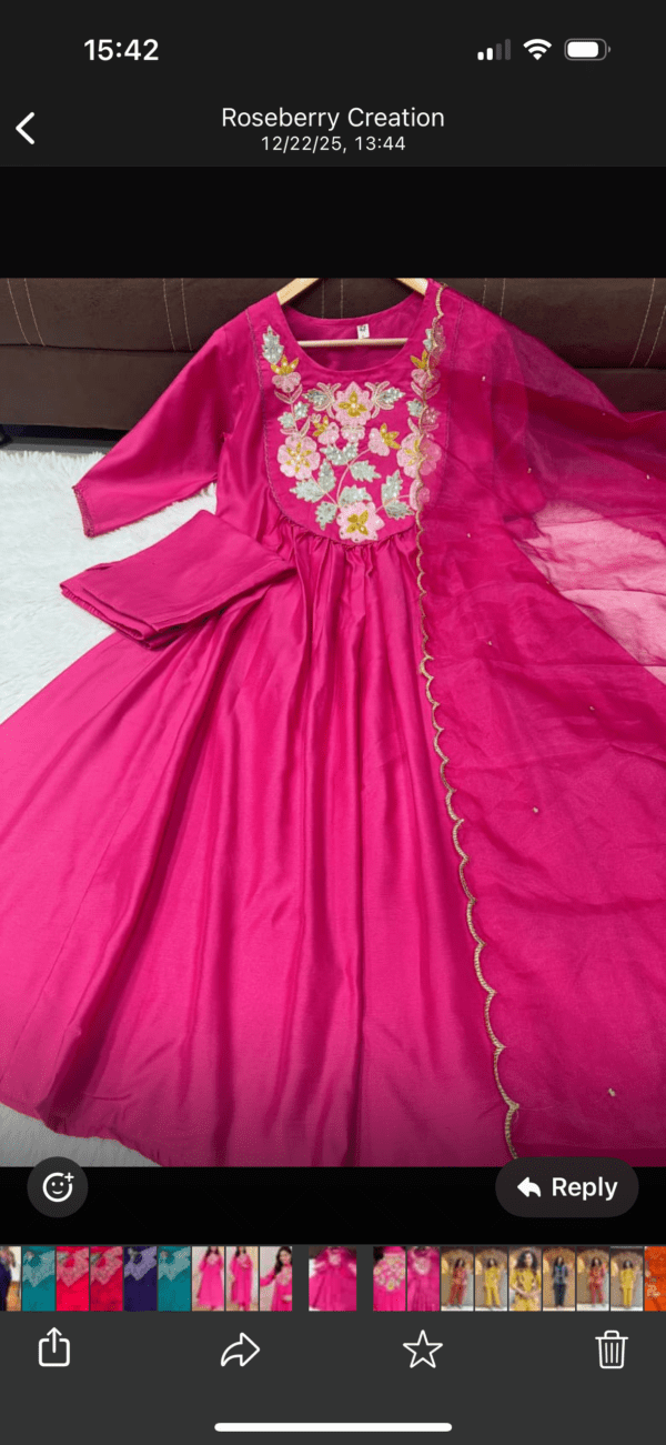 Chanderi rani pink set