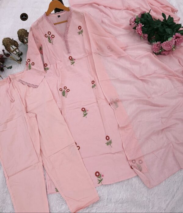 mul cotton light pink set